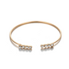 White Crystal Celestial 4 PC Bangle Set in 14K Gold
