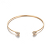 White Crystal Celestial 4 PC Bangle Set in 14K Gold