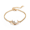 White Crystal Celestial 4 PC Bangle Set in 14K Gold