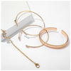 White Crystal Celestial 4 PC Bangle Set in 14K Gold
