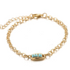 Turquoise Sea-Shell 3 Piece Bracelet Set in 14K Gold