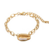 Turquoise Sea-Shell 3 Piece Bracelet Set in 14K Gold