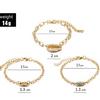 Turquoise Sea-Shell 3 Piece Bracelet Set in 14K Gold