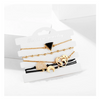 Black Marble Pyramid Celestial Circular 5 Piece Bracelet Set