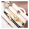 Black Marble Pyramid Celestial Circular 5 Piece Bracelet Set