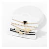 Black Marble Pyramid Celestial Circular 5 Piece Bracelet Set