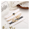 Black Marble Pyramid Celestial Circular 5 Piece Bracelet Set