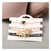 Black Marble Pyramid Celestial Circular 5 Piece Bracelet Set