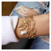 Chunky Sea Shell Pendants 3 Piece Bracelet in 14K Gold Plating