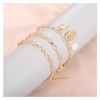 Chunky Sea Shell Pendants 3 Piece Bracelet in 14K Gold Plating