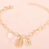 Chunky Sea Shell Pendants 3 Piece Bracelet in 14K Gold Plating