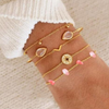 5 Piece Pink Crystal Celestial Bracelet Set