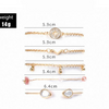 5 Piece Pink Crystal Celestial Bracelet Set