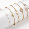 5 Piece Pink Crystal Celestial Bracelet Set
