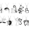 Bogo! Sterling Silver Black & White Diamond Accent Animal Pendants With Chain + Free Returns!