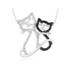 Bogo! Sterling Silver Black & White Diamond Accent Animal Pendants With Chain + Free Returns! Double