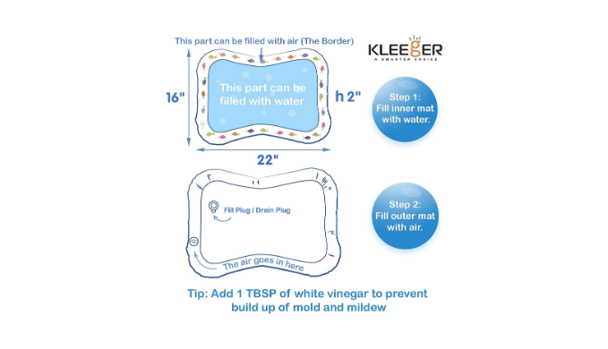PRICE DROP Kleeger Inflatable Baby Water Mat Fun Activity Play