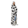Wearable Hooded Throw Blanket Buffalo Plaid, 52" x 72" (2 Color Options) - Ships Quick!