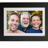 Brookstone PhotoShare 8" or "10” Smart Digital Photo Frame, Send Pics from Phone to Frames, Wi-Fi, Holds Over 5,000 Pics, HD Touch Screen, Premium Black Wood (New Open Box) - Ships Quick!