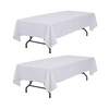 6, 12 or 24 Pack: Washable White Polyester Fabric Tablecloth 54"X90" Inch - Ships Quick!