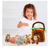 PRICE DROP: Hoovy 5-Piece Plush Jungle Animal Sounds Toy Set with Carrier | Stuffed Monkey, Giraffe, Tiger & Elephant - Ships Quick!