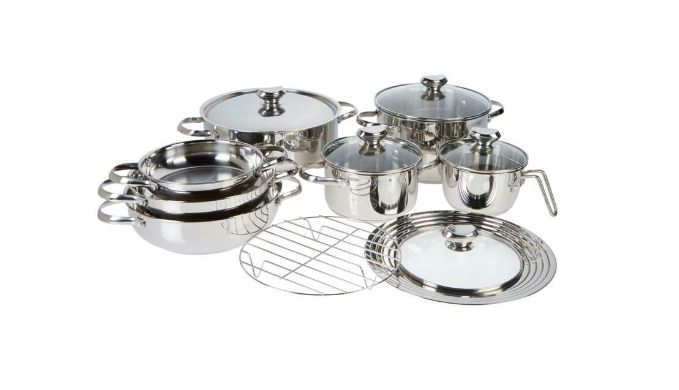 Wolfgang Puck 6-Piece Stainless Steel Pots and Pan Set; Scratch