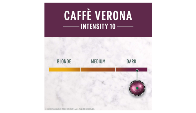 Starbucks Caffè Verona Dark Roast for Nespresso Vertuo Capsules, 8