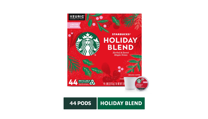 Starbucks Coffee Holiday Blend K-Cup Pod, 72-count