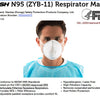 (As low as 25¢ each!) ZYB-11 N95 NIOSH Certified Face Mask Respirators w/ Two Head Straps - Ships Quick!