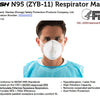 (As low as 25¢ each!) ZYB-11 N95 NIOSH Certified Face Mask Respirators w/ Two Head Straps - Ships Quick!