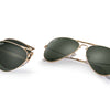 Ray-Ban Aviator Folding Sunglasses Green/Gold RB3479 58mm