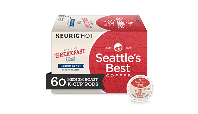 180-Count: Seattle's Best Coffee Breakfast Blend Medium Roast K-Cup Pods (18 Packs of 10) - FREE SHIPPING!
