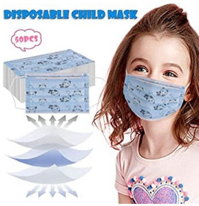 50 Count: Kids FDA Protective 3-Ply Face Mask Disposable Comfortable - Ships Next Day From USA!