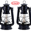 2 Pack: Northpoint Vintage Style Hurricane Lantern w/ 12 LED's, 150 Lumen & Dimmer Switch