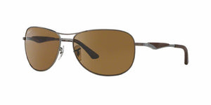 RAY-BAN Matte Gunmetal / Brown Polarized Sunglasses (RB 3519 029/83)