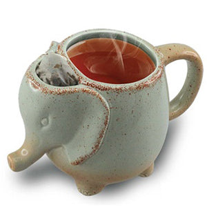 Ceramic Elephant Tea Mug (1, 2 or 3 Pack Options) - Ships Same/Next Day!