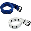 Pack of 2: Double Hole Grommets Canvas Web Belt with Forged Buckle - Ships Same/Next Day!