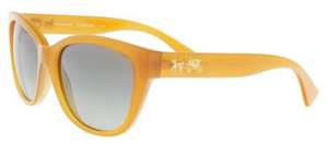 Coach Cat Eye Women's Amber Frame Grey Lens Sunglasses - (HC8163 546311) - Ships Same/Next Day!