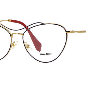Miu Miu  Blue on Gold & Red RX Eyeglasses (VMU 53P UE6-1O1 56MM) - Ships Same/Next Day!