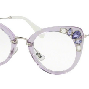 MIU MIU  Lilac/Silver Crystal RX Eyeglasses - Ships Same/Next Day! (VMU 05P U69-1O1 50MM)