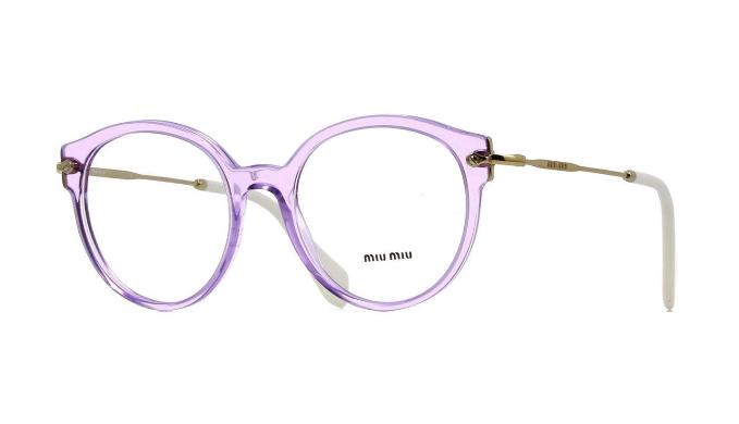 MIU MIU Transparent Lilac Frame RX Eyeglasses ( VMU 04P U69-1O1 50MM) - Ships Same/Next Day!