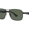 Ray-Ban Men's Sunglasses  - Choice of Gunmetal Black/Gray Lens or Gunmetal Black/Green Lens - Ships Same/Next Day! (RB3515 006/9A 58MM/RB3516 006/9A 59mm)