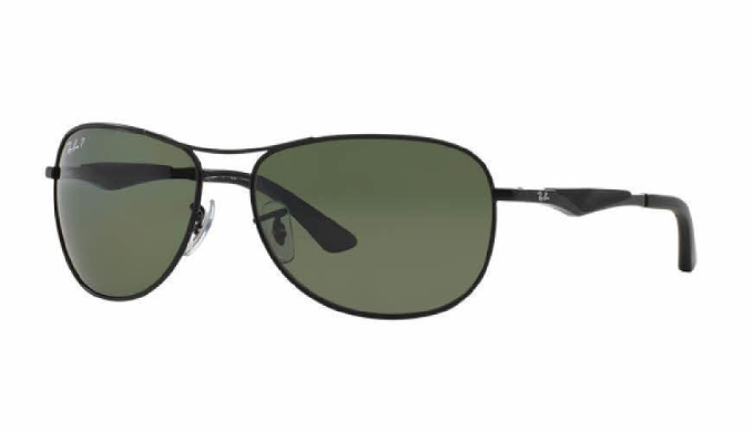 RAY-BAN Matte Black / Grey Green Polarized Sunglasses (RB3519 006/9A 59mm) - Ships Same/Next Day!