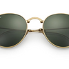 Ray-Ban Round Gold Metal/Green Classic G-15 Lens Folding Sunglasses (RB3532 001)!