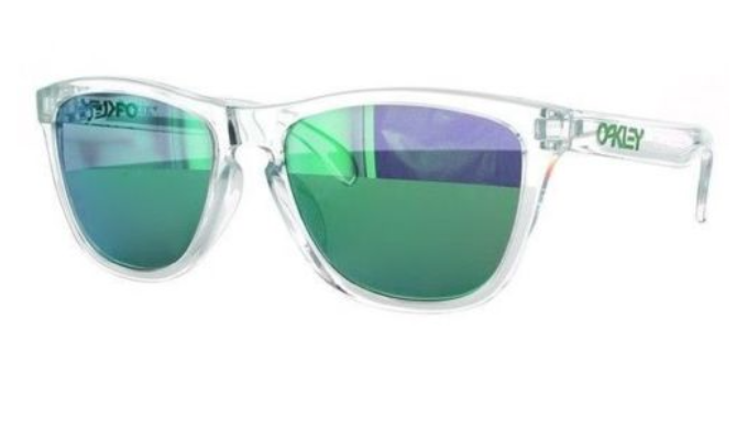 Oakley  Frogskins Clear Crystal W/ Jade Iridium Sunglasses (OO9245-38) - Ships Same/Next Day!