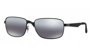 Ray-Ban Matte Black / Grey Mirror Polarized Sunglasses ( RB3529 006/82 58MM) - Ships Same/Next Day!