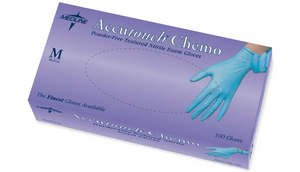 2 Pack: Medline Accutouch Powder-Free Latex-Free Nitrile Exam Gloves, Blue, 100 count - Size Medium Or Large - Ships Same Next Day!