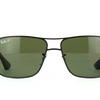 Ray-Ban Highstreet Black / Green Polarized Sunglasses (RB3516 006/9A 59MM) - Ships Same/Next Day!