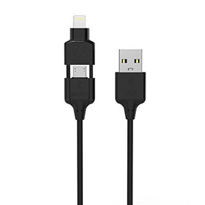 3 Pack: SCOSCHE StrikeLine Pro Charge & Sync Apple MFi Certified Cable for Lightning & micro USB Devices