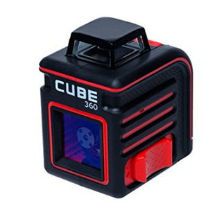 AdirPro Cube 360 Horizontal Cross Line Laser with Accessories, Red/Black - Ships Same/Next Day!